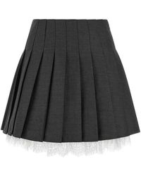 Self-Portrait - Pleated Mini Skirt - Lyst