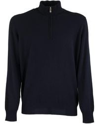 Brunello Cucinelli - Cashmere Turtleneck Sweater With Zipper - Lyst