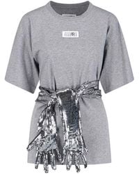 MM6 by Maison Margiela - Round Neck T-Shirt Gloves - Lyst