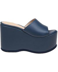 Paloma Barceló - Hyana Blue Leather Mules - Lyst