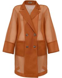 Herno - Relaxed See-Through Mesh Coat - Lyst