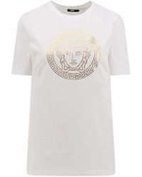 Versace - Cotton T-shirt With Logo Print - Lyst