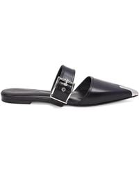 Alexander McQueen - Buckle-detail Leather Mules - Lyst