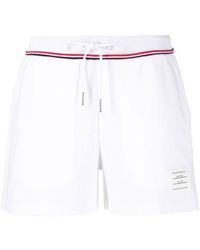 Thom Browne - Rwb Stripe Cotton Shorts - Lyst