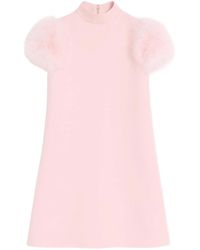 Valentino Garavani - Feathered Wool And Silk Dress - Lyst