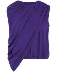 Balenciaga - Silk Cady Cape Top - Lyst