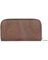 Etro - Canvas Zip Around Wallet - Lyst