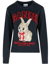 Ganni - Phantom Wool Blend Sweater - Lyst
