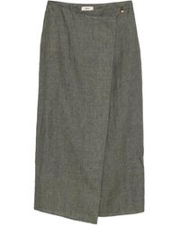 Herno - Long Effect Linen Wrap Skirt - Lyst