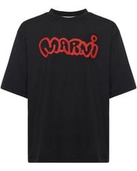 Marni - Cotton T-Shirt With Logo<Br - Lyst