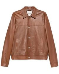 Jacob Cohen - 'Trucker' Leather Jacket - Lyst