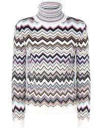 Missoni - Zig Zag Motif Turtle-Neck Sweater - Lyst