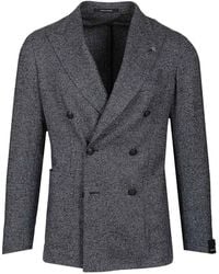 Tagliatore - Double-Breasted Wool And Silk Blazer - Lyst