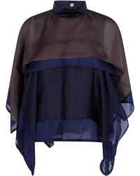 Sacai - Layered Semi-Sheer Blouse - Lyst
