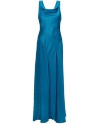 Alberta Ferretti - Back Cut-Out Satin Maxi Dress - Lyst