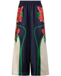 La DoubleJ - Silk Twill Palazzo Trousers - Lyst