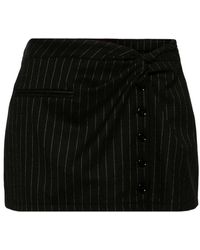Courreges - Twist Snaps Pinstriped Mini Skirt - Lyst