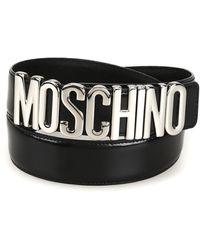 Moschino - Logo Lettering Patent Leather Belt - Lyst