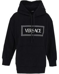 Versace - Embroidered Logo Hoodie - Lyst