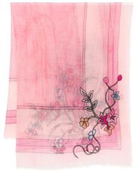 Faliero Sarti - Chanty Scarf With Floral Decoration - Lyst