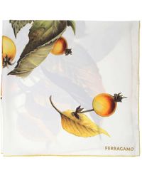 Ferragamo - Silk Scarf With Khaki Pattern - Lyst