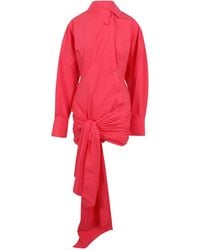 The Attico - Knotted Shirt Mini Dress - Lyst