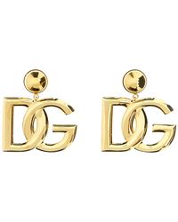 Dolce & Gabbana - Crystal Logo Earrings - Lyst