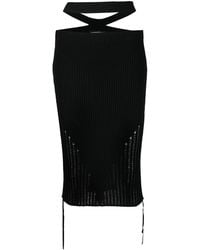 ANDREADAMO - Ribbed Knit Low Waist Midi Skirt - Lyst