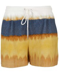 Alberta Ferretti - Tri-Coloured Cotton Shorts - Lyst