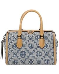 Tory Burch - T Monogram Denim Petite Barrel Bag - Lyst