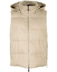 Eleventy - Sleeveless Flannel Down Jacket - Lyst