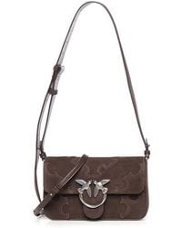 Pinko - Mini Love Bag One Slouchy Suede Shoulder Bag - Lyst