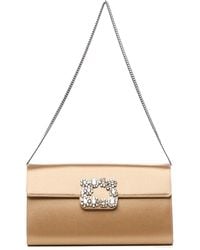 Roger Vivier - Efflorescence Satin Clutch Bag - Lyst