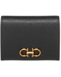 Ferragamo - Grained Leather Wallet With Logo - Lyst