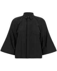 Sacai - Poplin Shirt With Wide Sleeves - Lyst