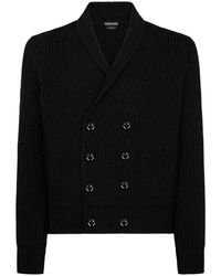 Tom Ford - Wool Silk Shawl Collar Cardigan - Lyst