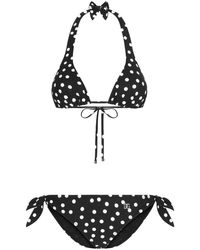 Dolce & Gabbana - Polka-dot Dg Logo Bikini - Lyst