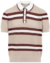Dries Van Noten - Striped Mesh Polo Shirt - Lyst