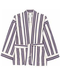 forte_forte - Chic Striped Cotton Linen Kimono - Lyst