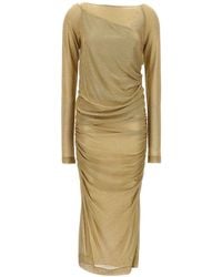 Dolce & Gabbana - Lurex Knit Dress Dresses Gold - Lyst