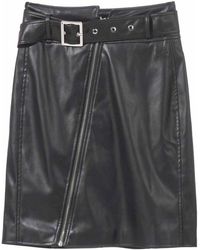 KARL LAGERFELD - Faux Leather Skirt With Zip - Lyst