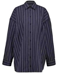 Balenciaga - Striped Mini Shirt Dress - Lyst