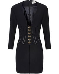 Elisabetta Franchi - Short Dress With Corset Detail - Lyst