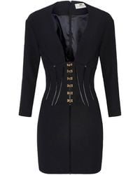 Elisabetta Franchi - Short Dress With Corset Detail - Lyst