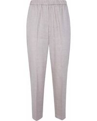 Peserico - Linen Wool Blend Natural Stretch Trousers - Lyst