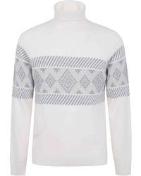 Barba Napoli - Turtle Neck Central Embroider Sweater - Lyst