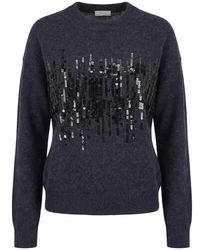 Peserico - Round Neck Sweater - Lyst
