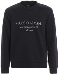 Giorgio Armani - Logo Print Soft Jersey Sweatshirt - Lyst