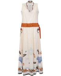 Herno - Long Cotton Dress With Print - Lyst
