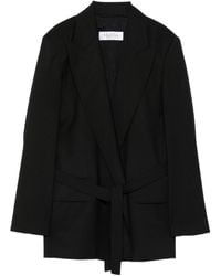 Max Mara - Belted Woollen Cloth Blazer - Lyst